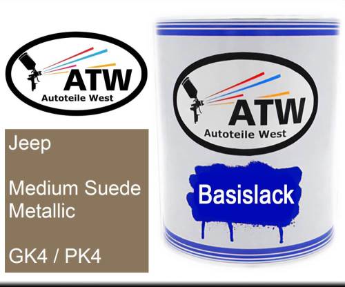 Jeep, Medium Suede Metallic, GK4 / PK4: 1L Lackdose, von ATW Autoteile West.